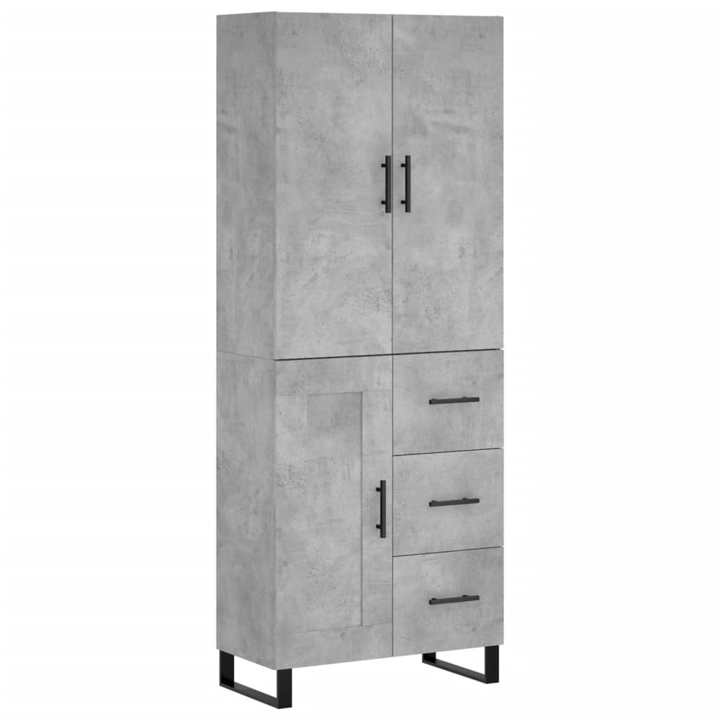 vidaXL Highboard Betongrau 69,5x34x180 cm Holzwerkstoff