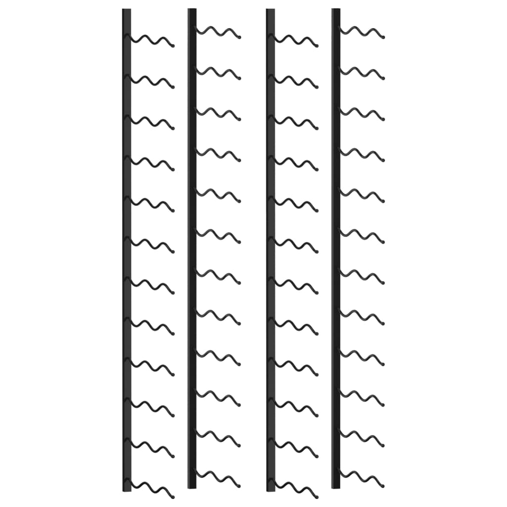vidaXL Wand-Weinregale für 48 Flaschen 2 Stk. Schwarz Eisen