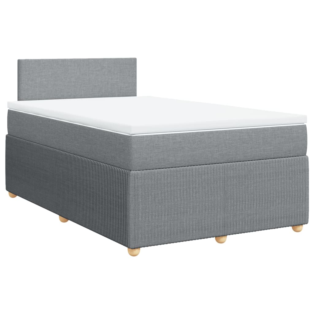 vidaXL Boxspringbett mit Matratze Hellgrau 120x190 cm Stoff