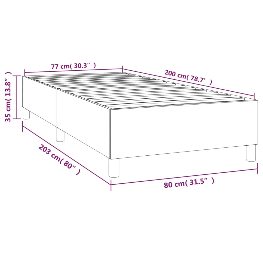 vidaXL Bettgestell Taupe 80x200 cm Stoff