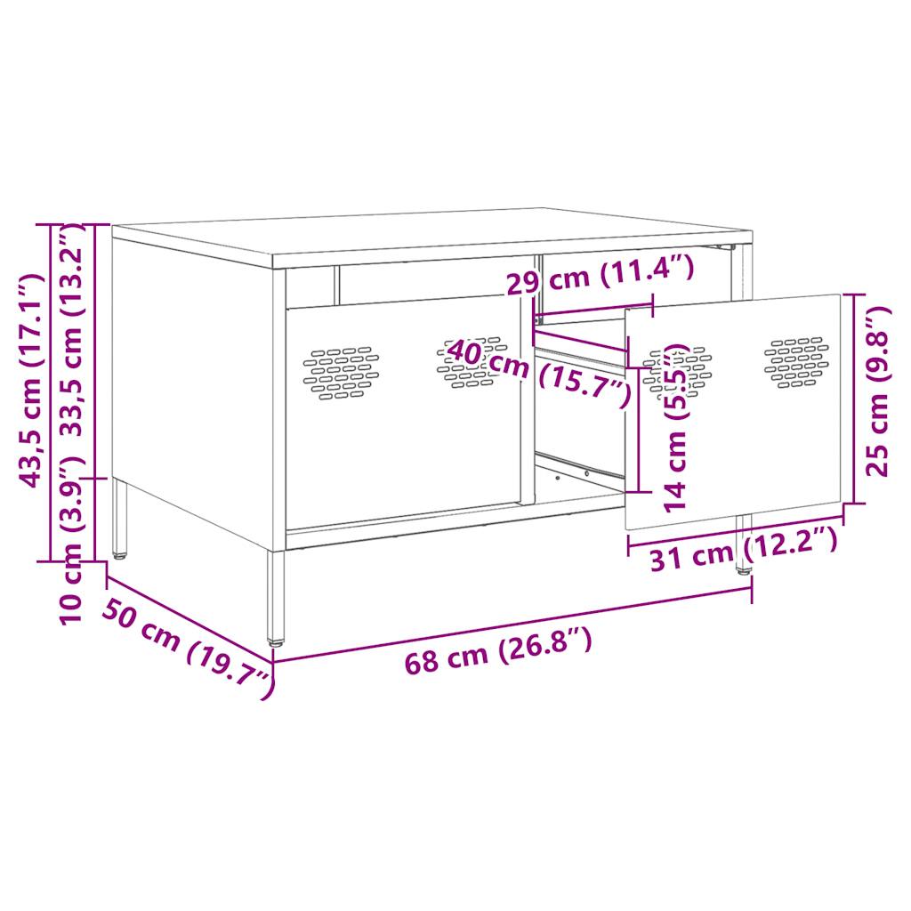 vidaXL TV-Schrank Weiß 68x50x43,5 cm Kaltgewalzter Stahl