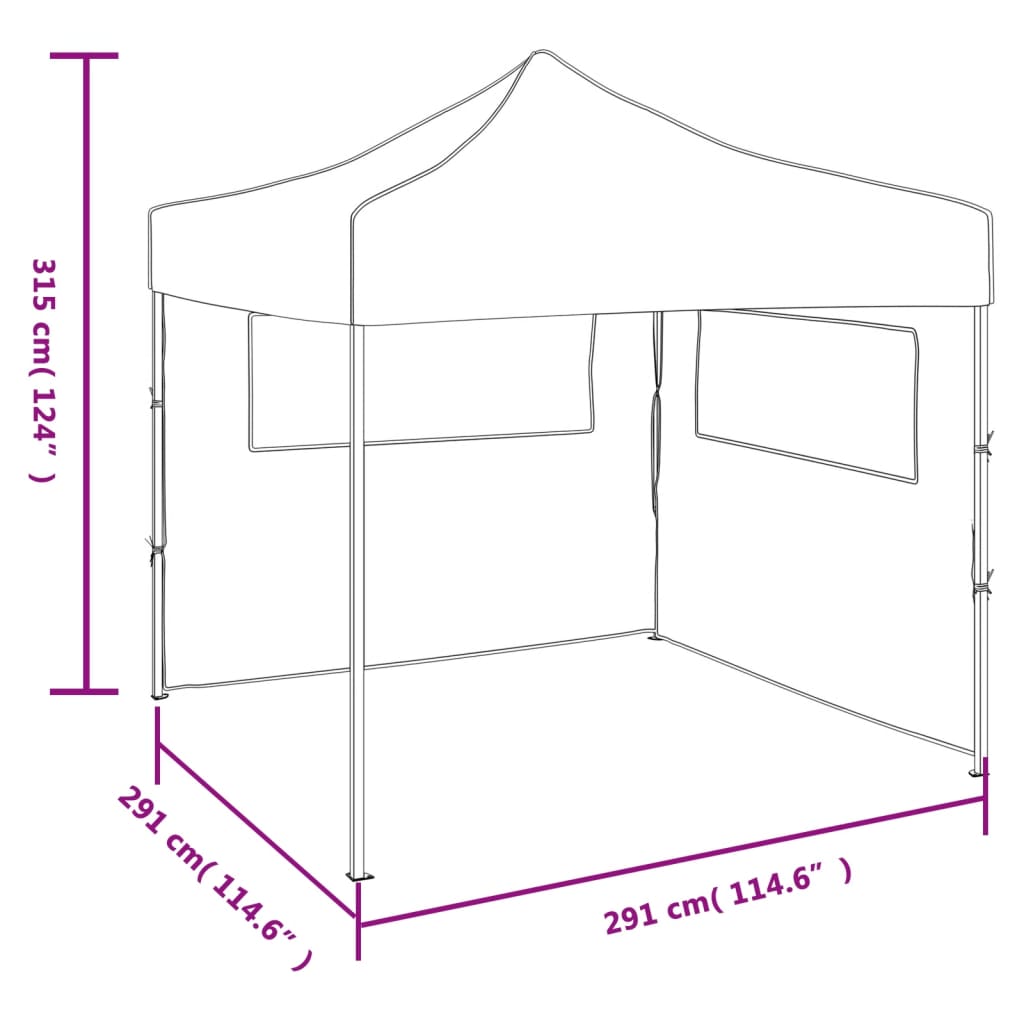 vidaXL Faltzelt mit 2 Wänden 3 x 3 m Blau