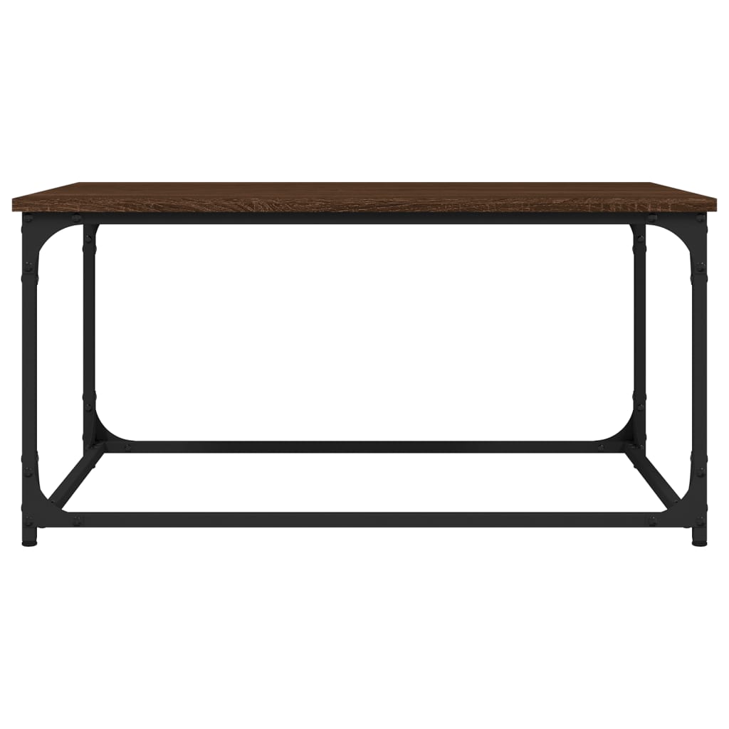 vidaXL Couchtisch Braun Eichen-Optik 80x50x40 cm Holzwerkstoff Eisen