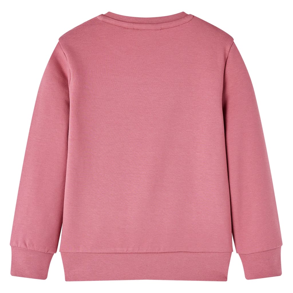 Kinder-Sweatshirt Samt-Patchwork Himbeerrosa 140