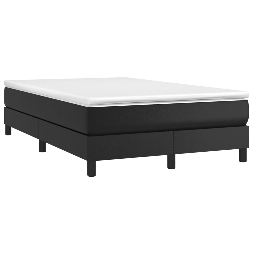 vidaXL Boxspringbett mit Matratze Schwarz 120x190 cm Kunstleder