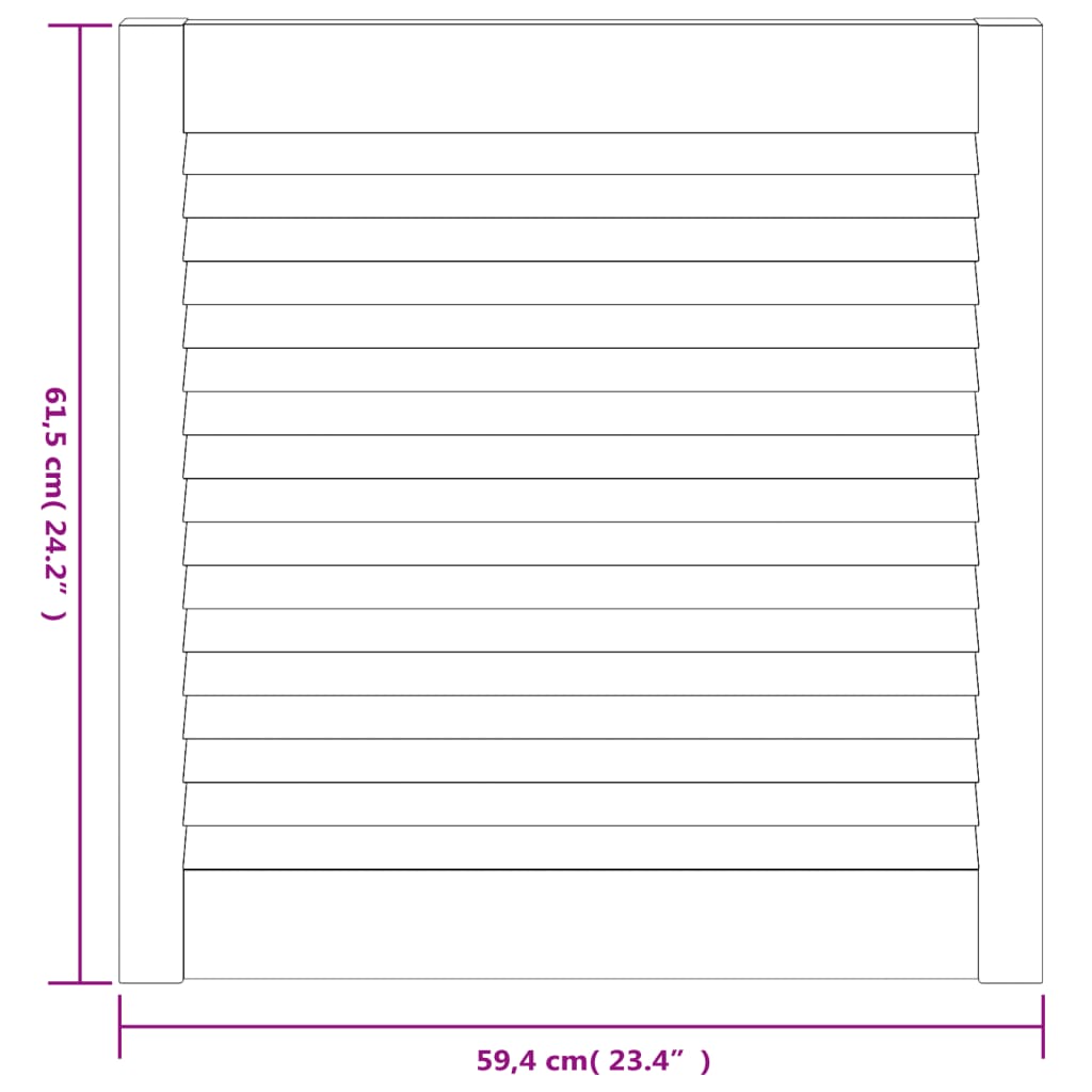 vidaXL Schranktüren Lamellen-Design 4 Stk Weiß 61,5x59,4 cm Massivholz