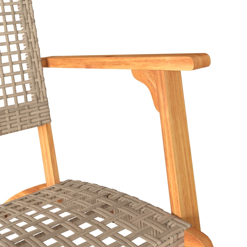 vidaXL 3-tlg. Bistro-Set Beige Poly Rattan und Massivholz Akazie