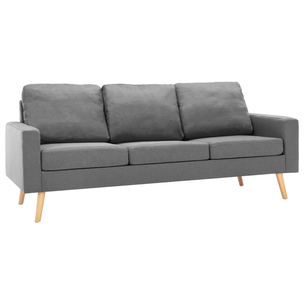 vidaXL 3-Sitzer-Sofa Hellgrau Stoff