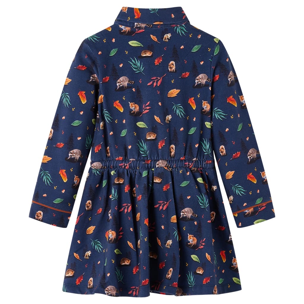 Kinderkleid mit Langen Ärmeln Marineblau 128