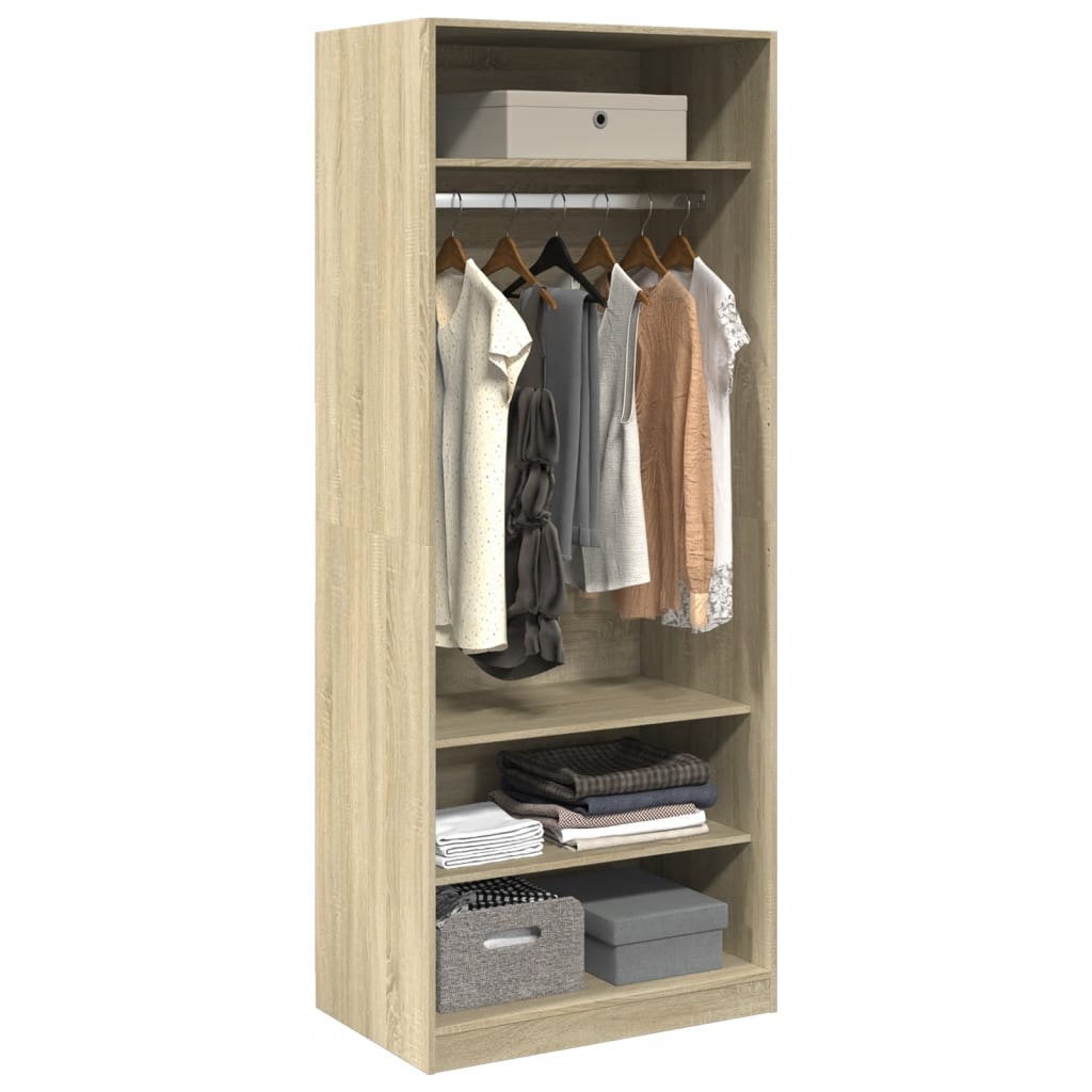 vidaXL Kleiderschrank Sonoma-Eiche 80x50x200 cm Holzwerkstoff