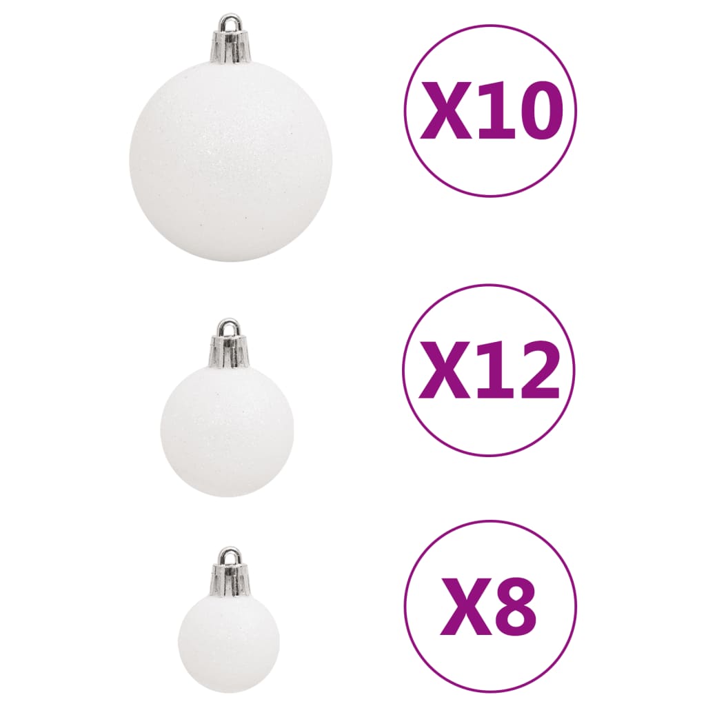 vidaXL 111-tlg. Weihnachtskugel-Set Weiß Polystyrol