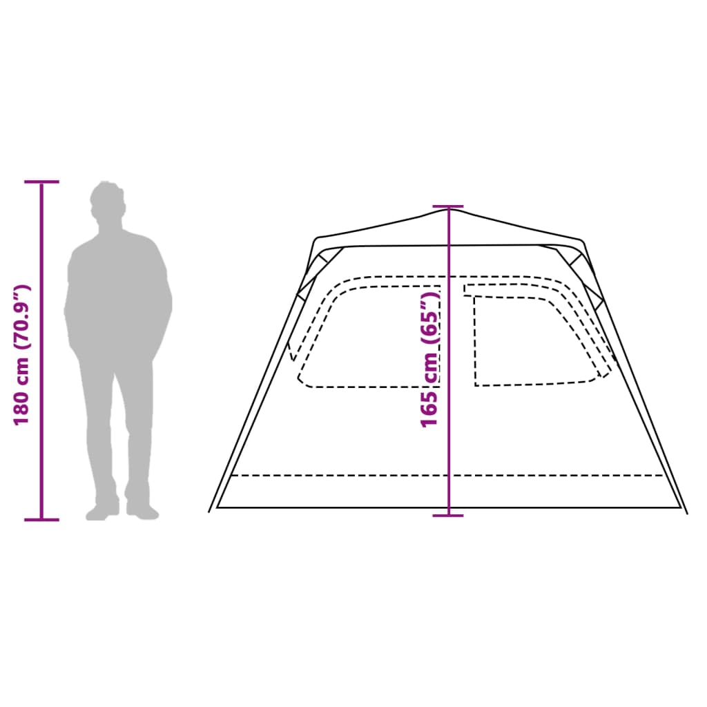 vidaXL Kuppel-Campingzelt 4 Personen Grün Quick Release