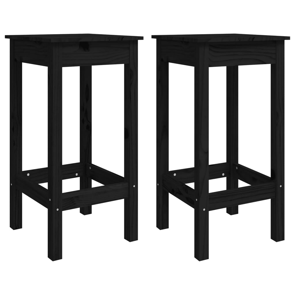 vidaXL 5-tlg. Bar-Set Schwarz Massivholz Kiefer