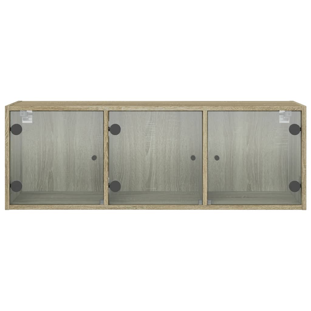 vidaXL Wandschrank mit Glastüren Sonoma-Eiche 102x37x35 cm