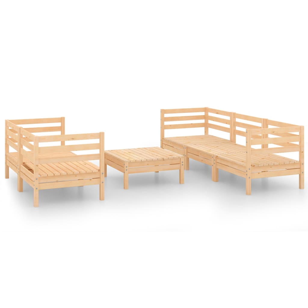 vidaXL 6-tlg. Garten-Lounge-Set Kiefer Massivholz