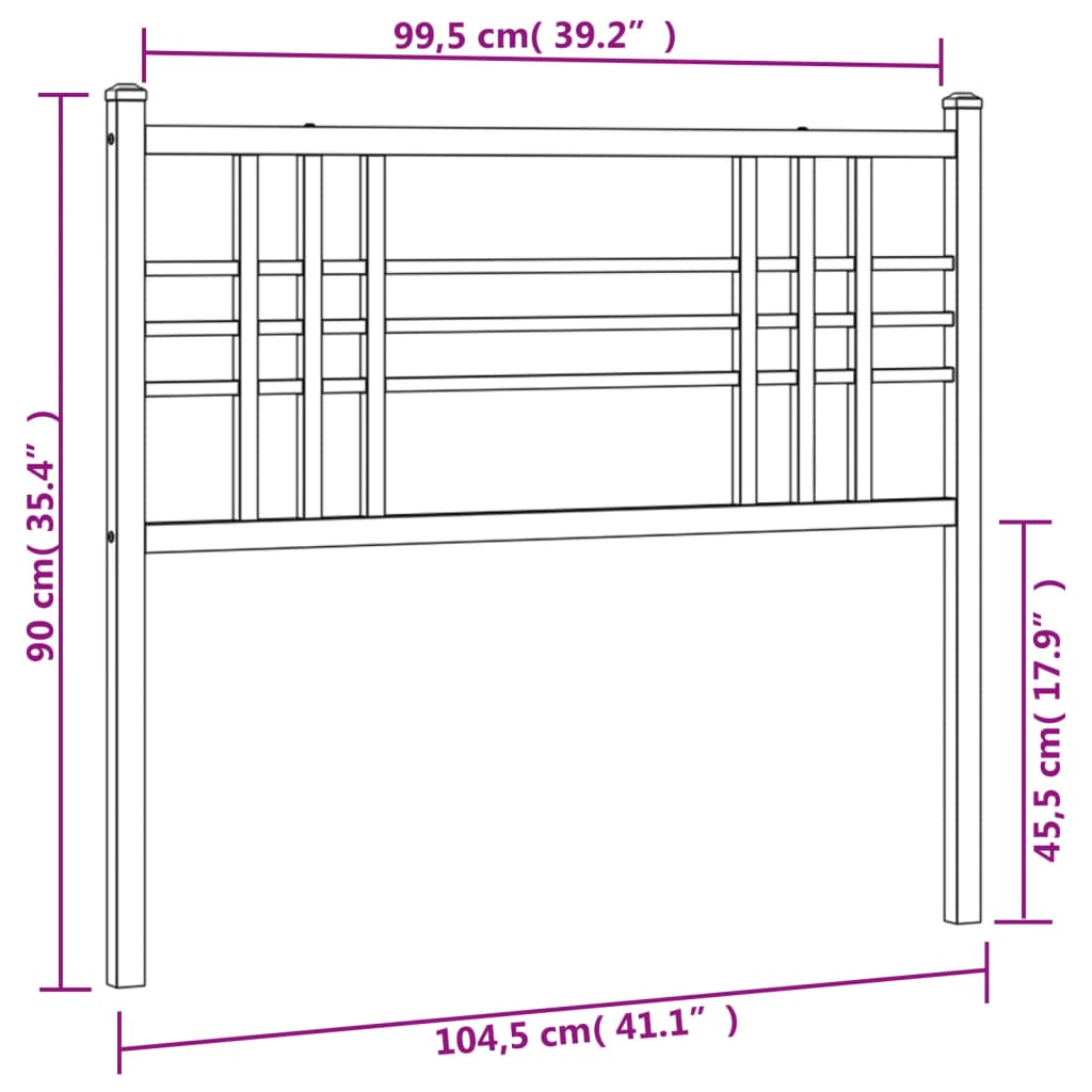 vidaXL Kopfteil Metall Weiß 100 cm