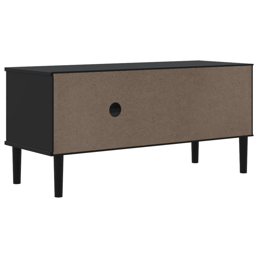 vidaXL TV-Schrank SENJA Rattan-Optik Schwarz 106x40x49 cm Kiefernholz