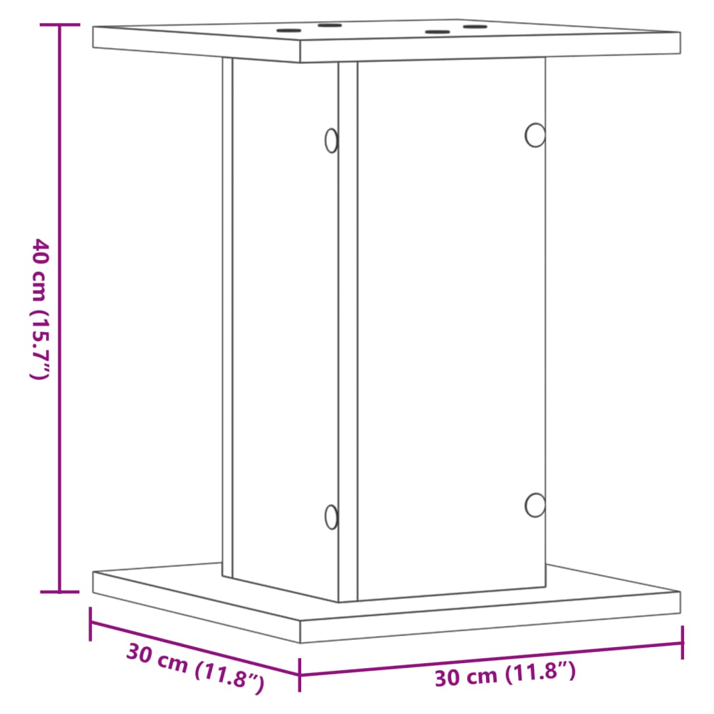 vidaXL Pflanzenständer 2 Stk. Eichen-Optik 30x30x40 cm Holzwerkstoff