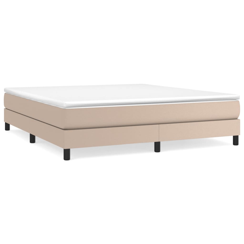 vidaXL Boxspringbett Matratze Cappuccino-Braun 180x200 cm Kunstleder