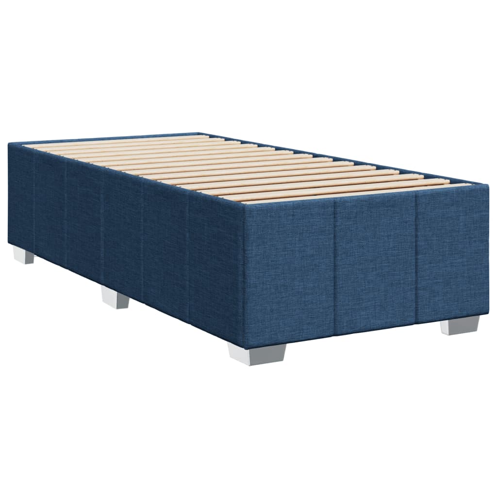 vidaXL Boxspringbett mit Matratze Blau 90x190 cm Stoff