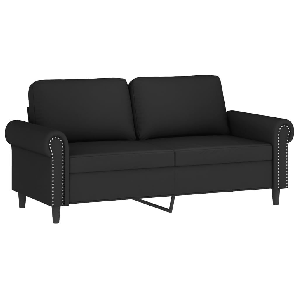 vidaXL 2-Sitzer-Sofa mit Zierkissen Schwarz 140 cm Samt