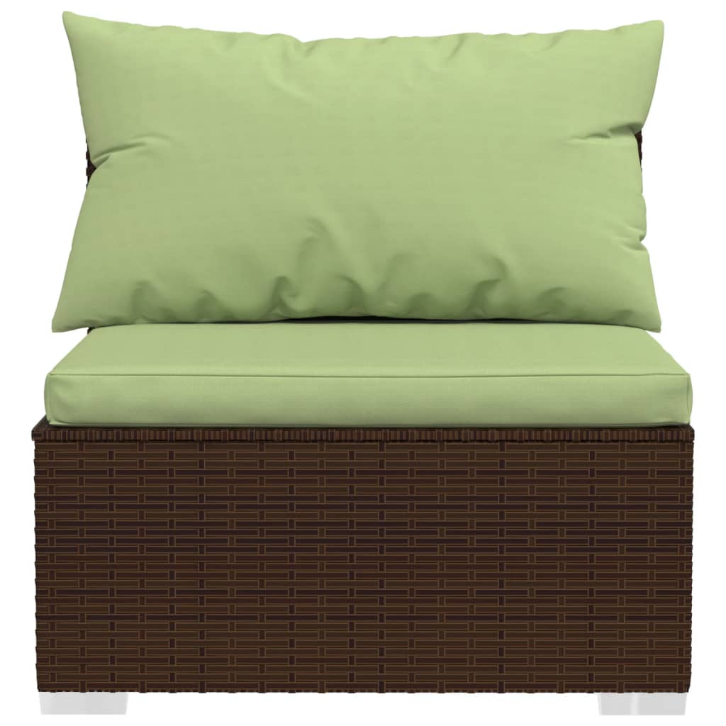 vidaXL 9-tlg. Garten-Lounge-Set mit Kissen Poly Rattan Braun