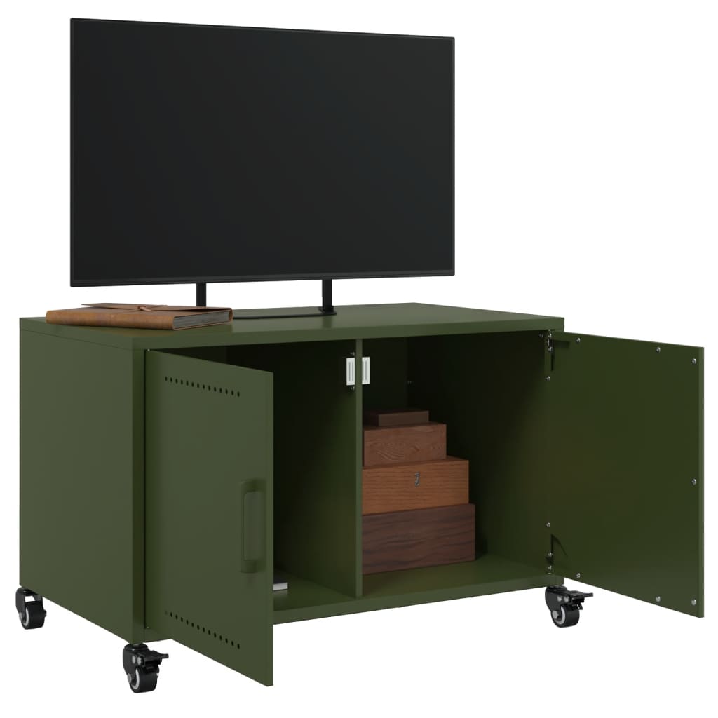 vidaXL TV-Schrank Olivgrün 68x39x43,5 cm Stahl