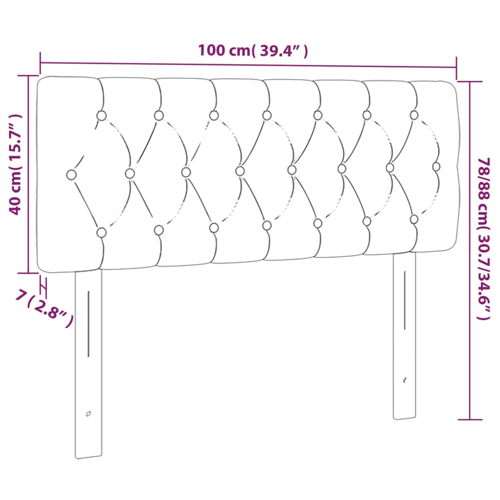 vidaXL LED Kopfteil Dunkelgrün 100x7x78/88 cm Samt