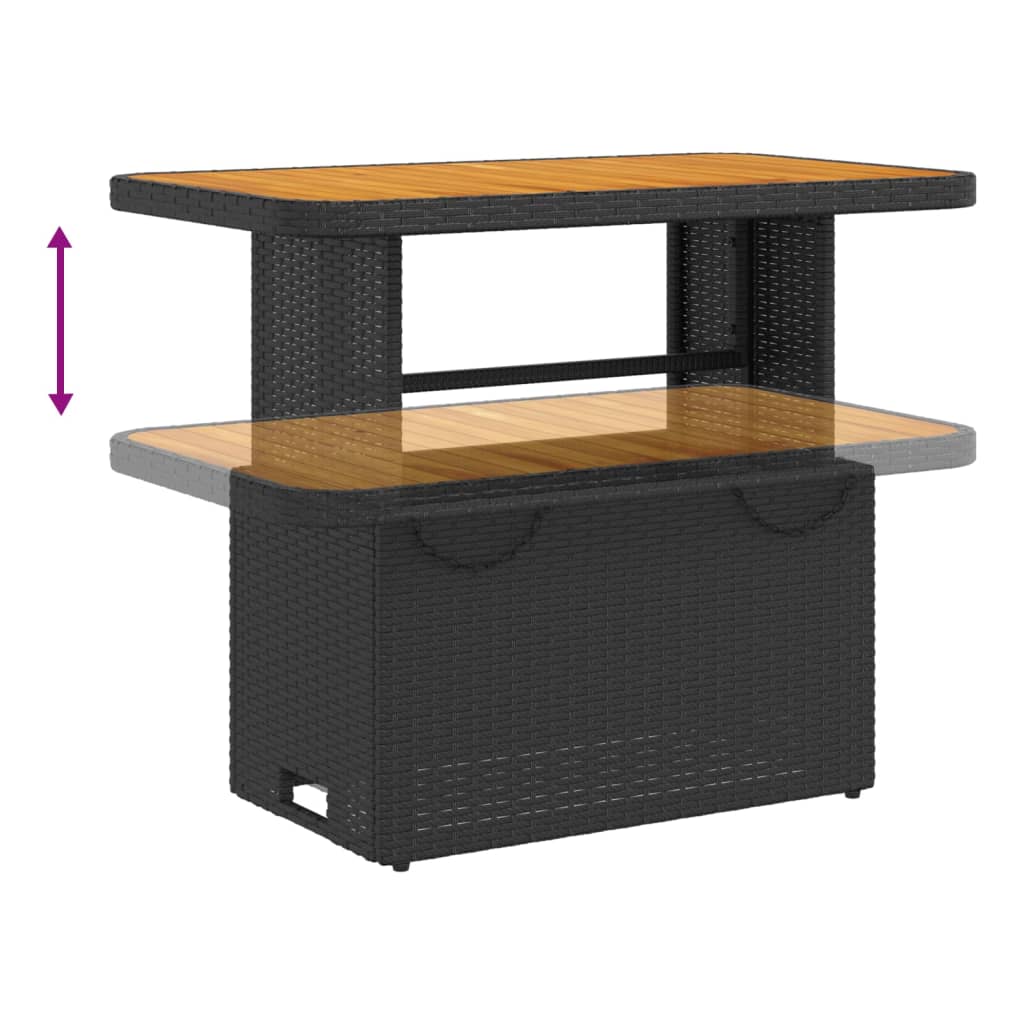 vidaXL 4-tlg. Garten-Essgruppe mit Kissen Schwarz Poly Rattan