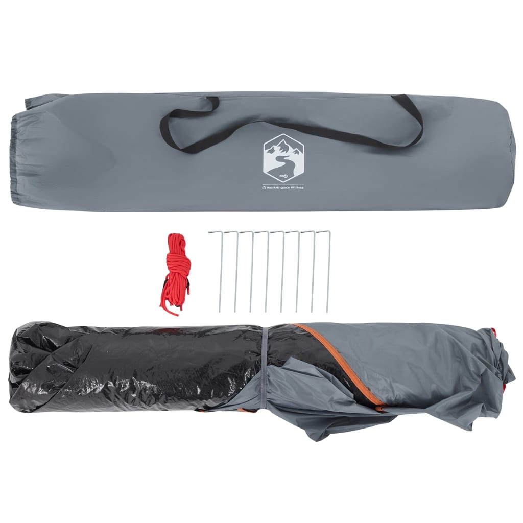 vidaXL Campingzelt 5 Personen Grau und Orange Quick Release