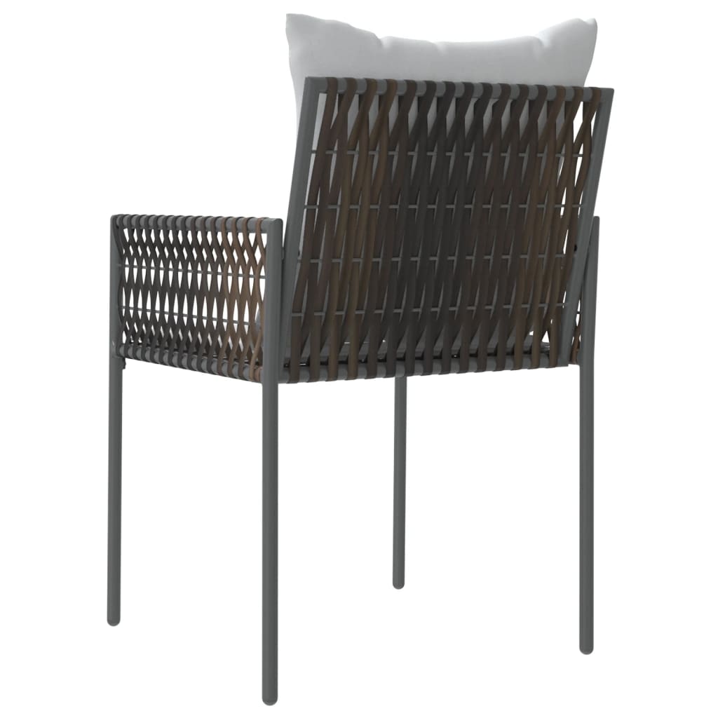 vidaXL Gartenstühle mit Kissen 6 Stk. Braun 54x61x83 cm Poly Rattan