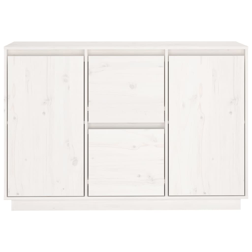 vidaXL Sideboard Weiß 111x34x75 cm Massivholz Kiefer