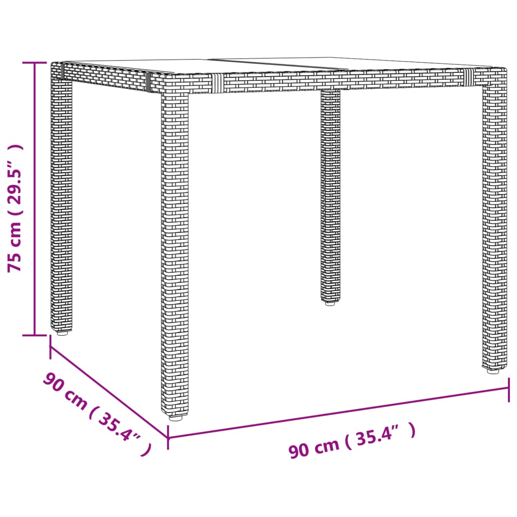 vidaXL 3-tlg. Bistro-Set mit Kissen Beige Poly Rattan