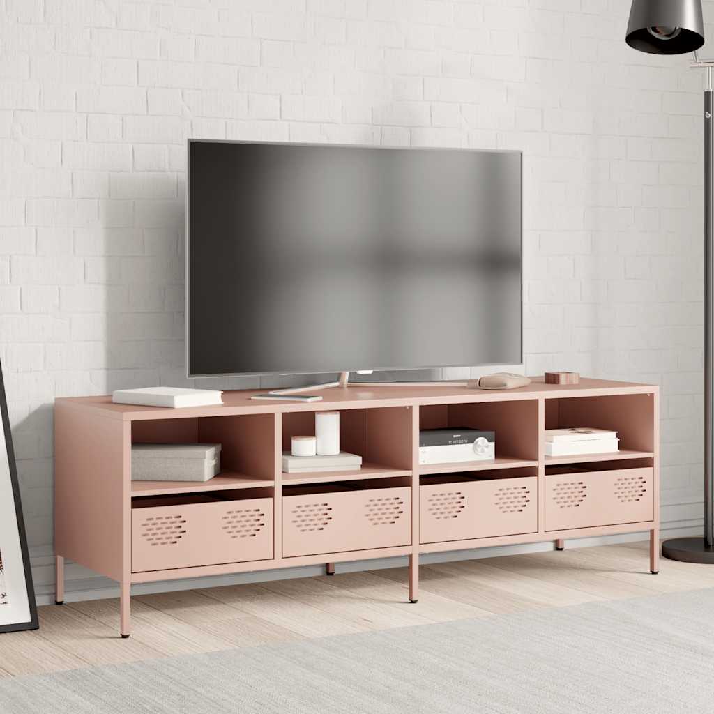 vidaXL TV-Schrank Rosa 135x39x43,5 cm Kaltgewalzter Stahl