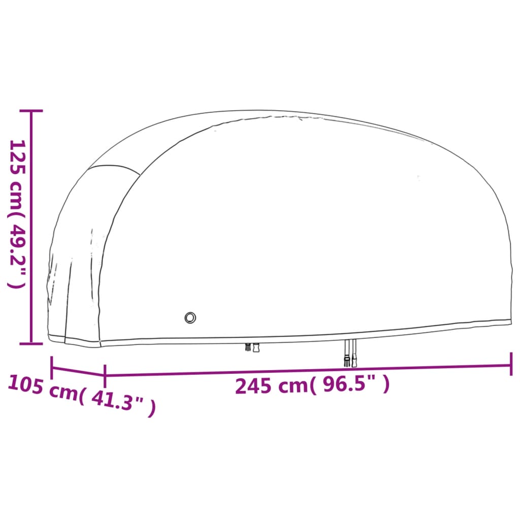 vidaXL Motorrad-Abdeckung Schwarz 245x105x125 cm 210D Oxford