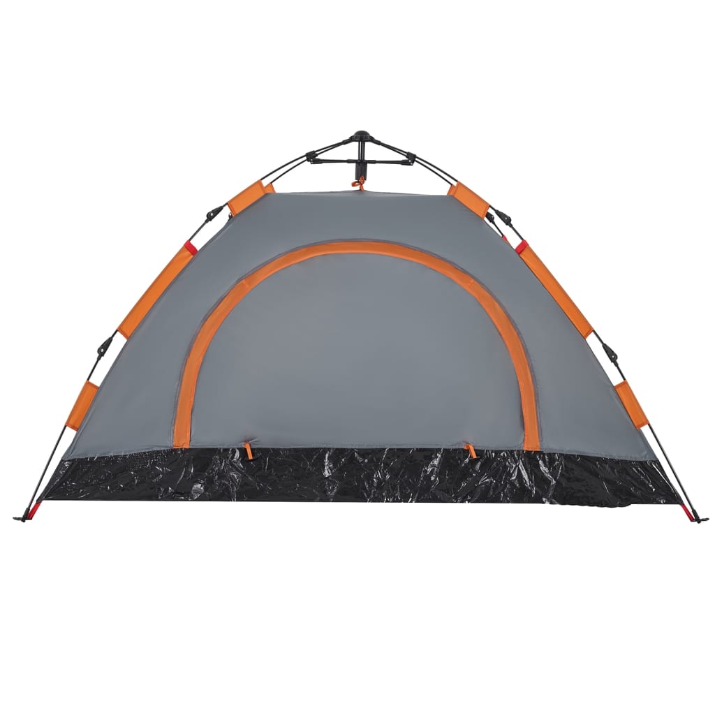 vidaXL Campingzelt 2 Personen Grau und Orange Quick Release