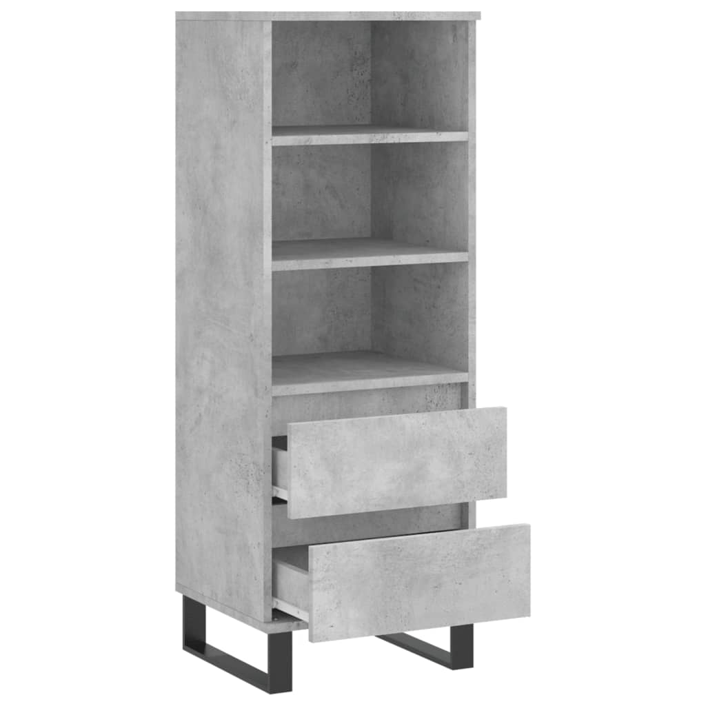 vidaXL Highboard Betongrau 40x36x110 cm Holzwerkstoff