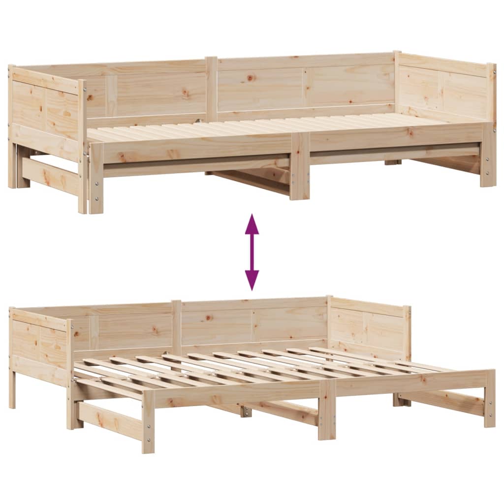 vidaXL Tagesbett Ausziehbar mit Schubladen ohne Matratze 80x200 cm