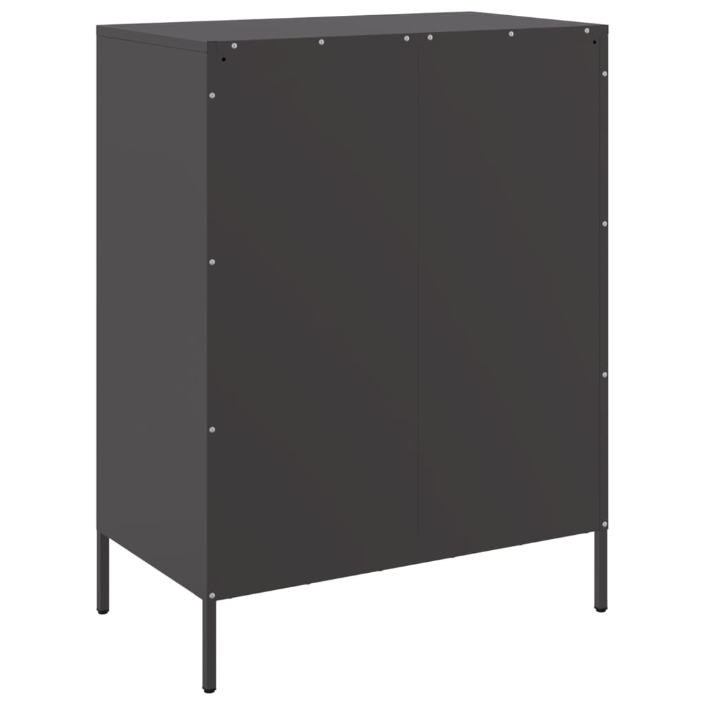 vidaXL Sideboard Schwarz 68x39x89 cm Stahl