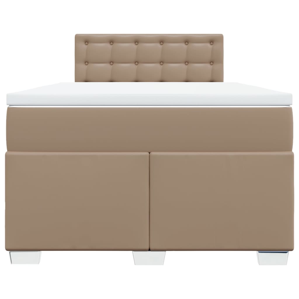 vidaXL Boxspringbett Matratze Cappuccino-Braun 120x200cm Kunstleder