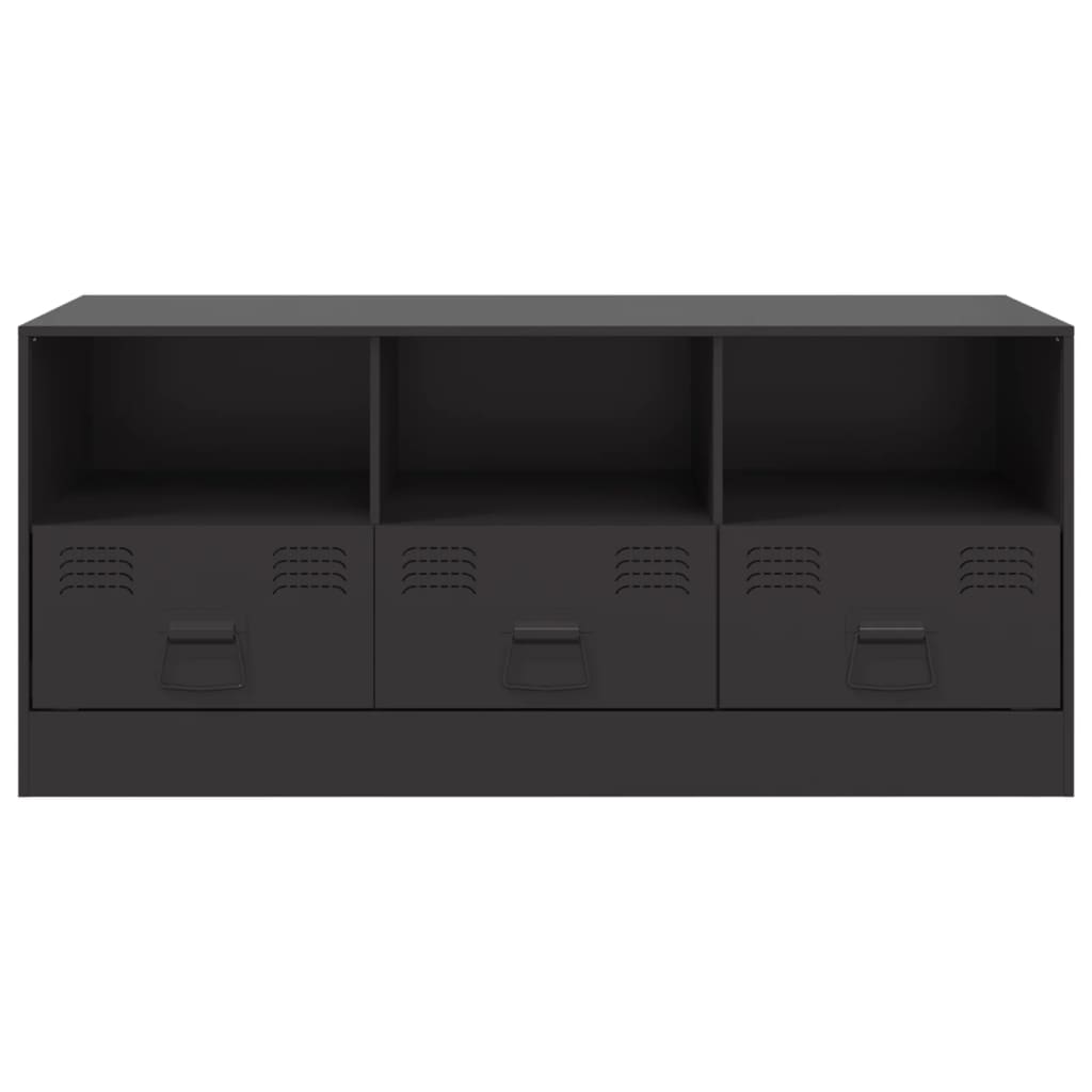 vidaXL TV-Schrank Schwarz 99x39x44 cm Stahl