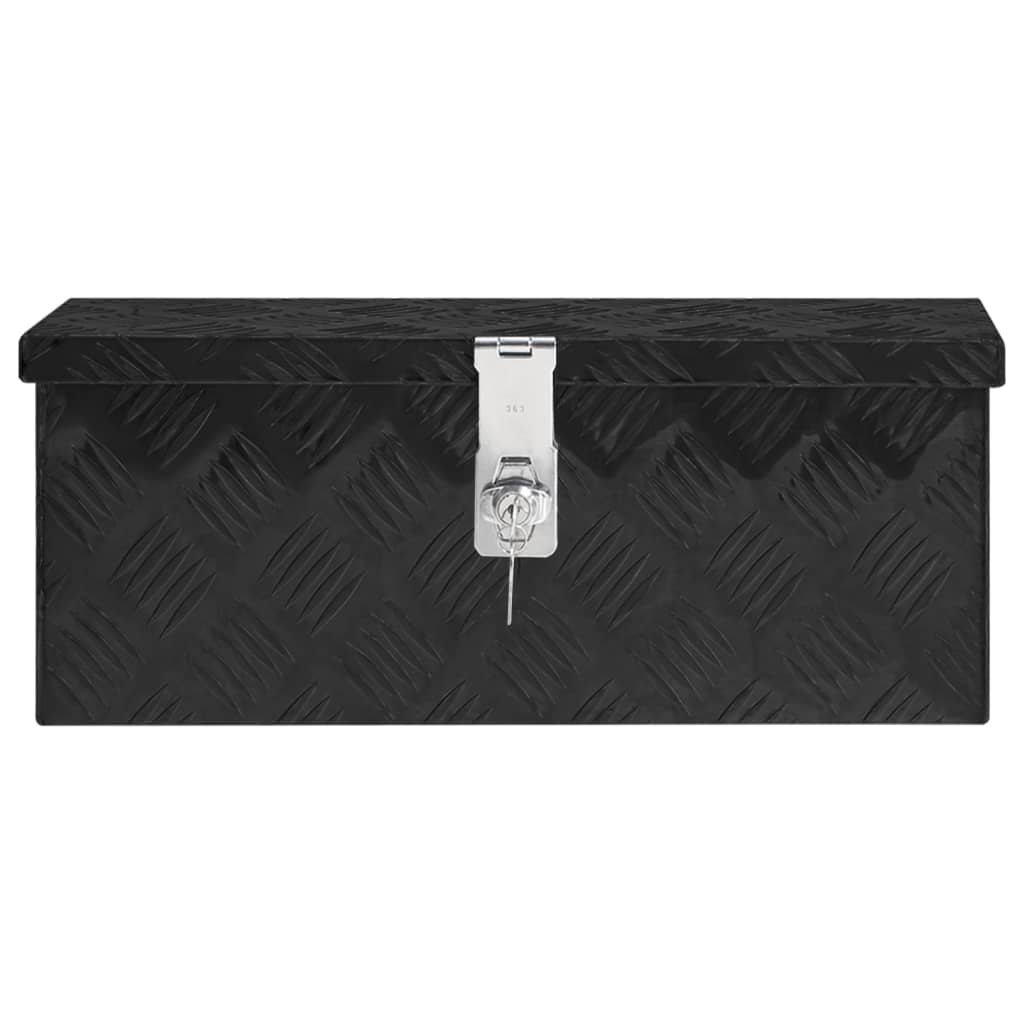 vidaXL Aufbewahrungsbox Schwarz 50x15x20,5 cm Aluminium