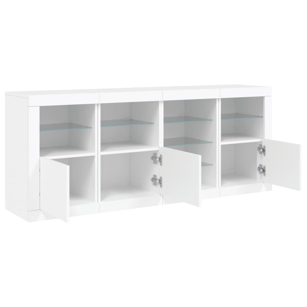 vidaXL Sideboard mit LED-Leuchten Weiß 164x37x67 cm