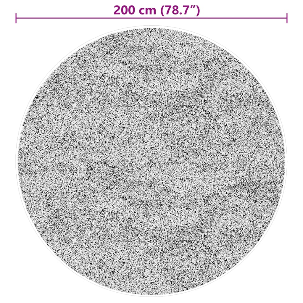 vidaXL Teppich HUARTE Kurzflor Weich und Waschbar Grau Ø 200 cm