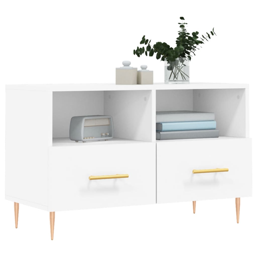 vidaXL TV-Schrank Weiß 80x36x50 cm Holzwerkstoff