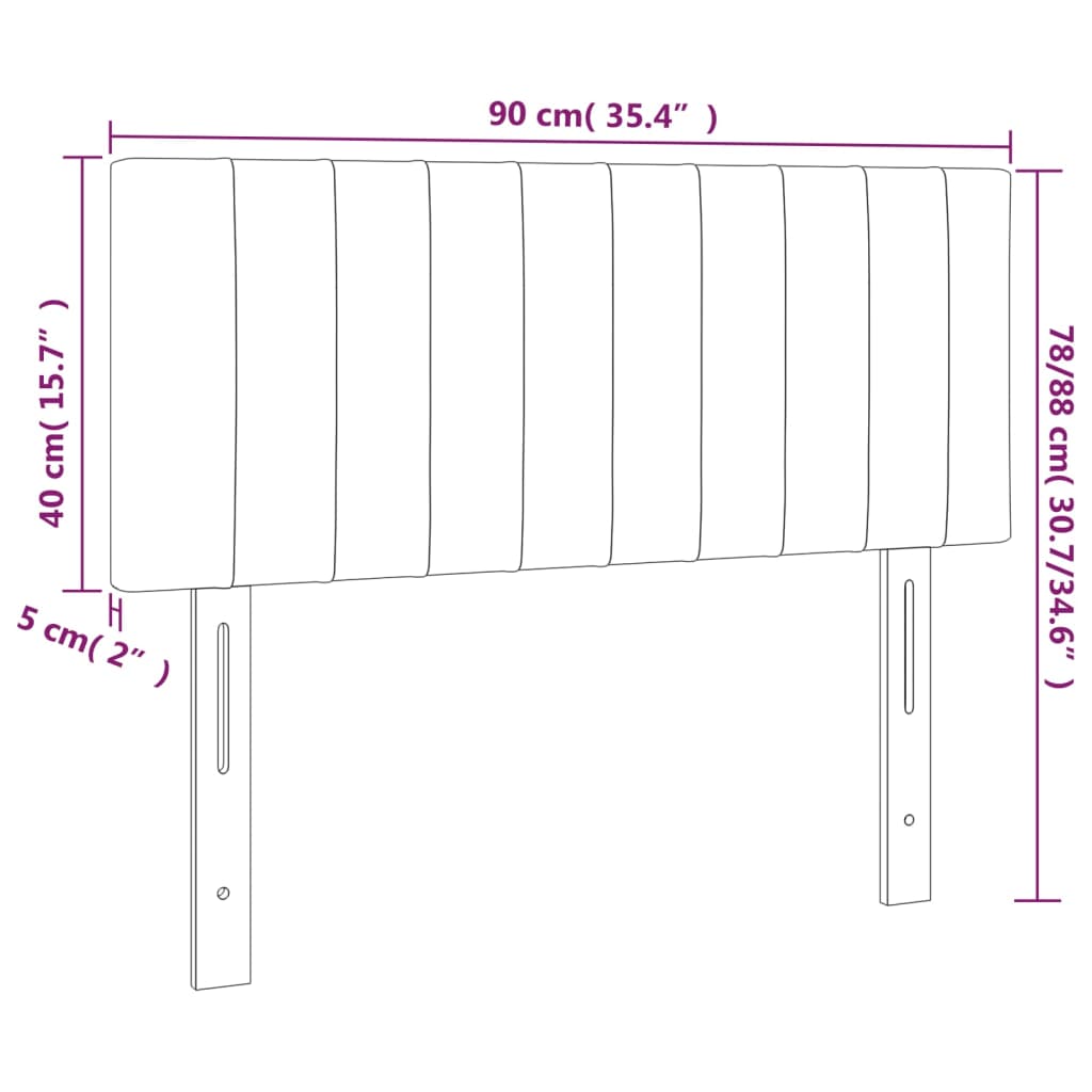 vidaXL Kopfteil Blau 90x5x78/88 cm Stoff