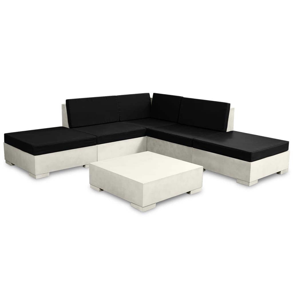 vidaXL 6-tlg. Garten-Lounge-Set mit Auflagen Beton Grau