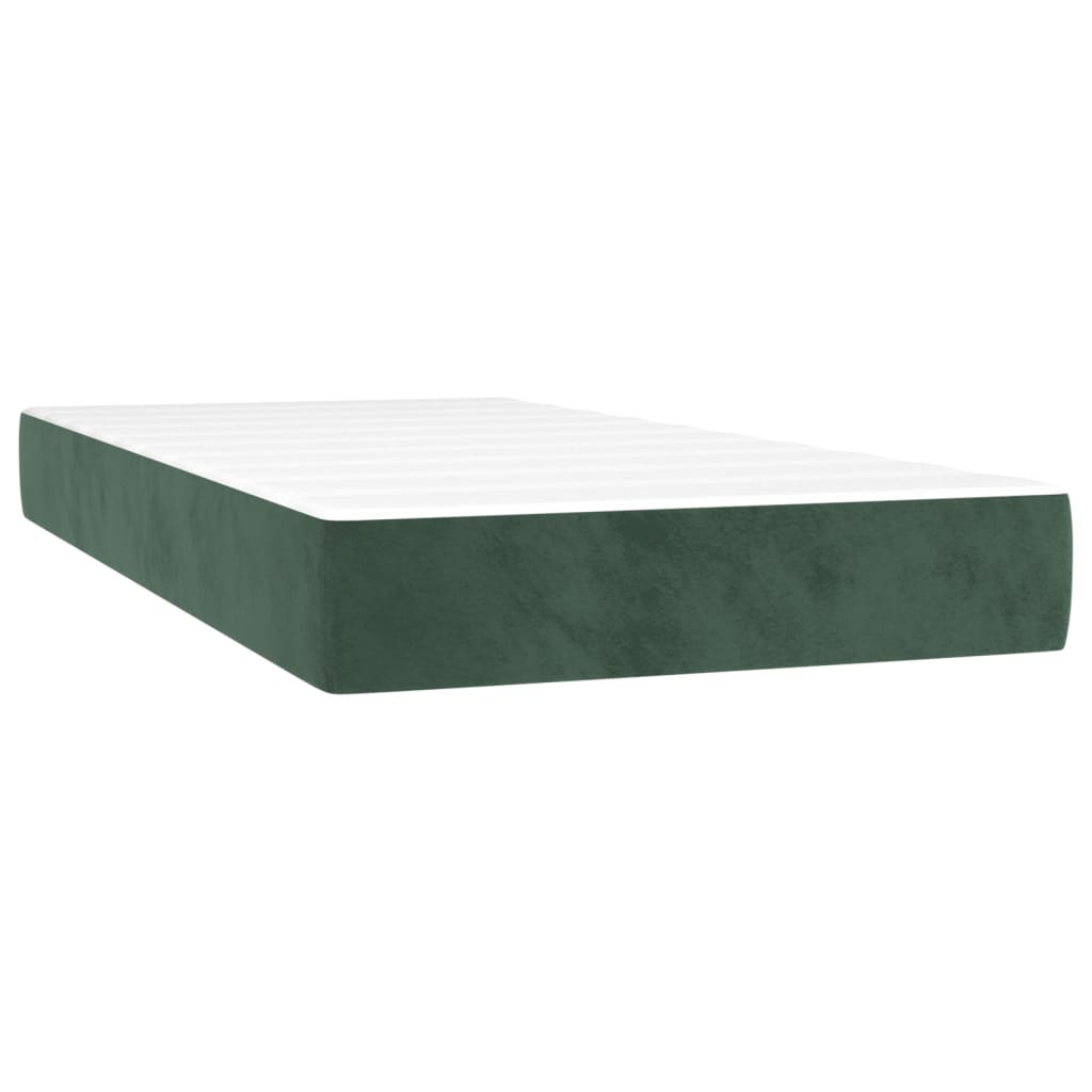 vidaXL Boxspringbett mit Matratze Dunkelgrün 200x200 cm Samt