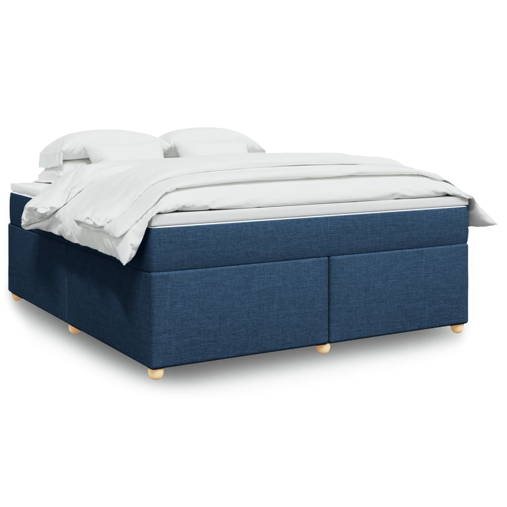 vidaXL Boxspringbett mit Matratze Blau 180x200 cm Stoff