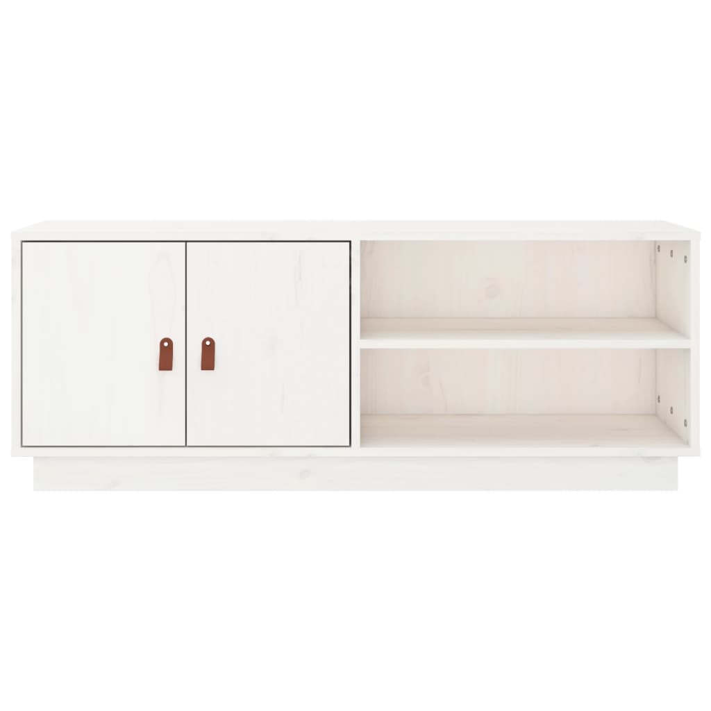 vidaXL TV-Schrank Weiß 105x34x40 cm Massivholz Kiefer